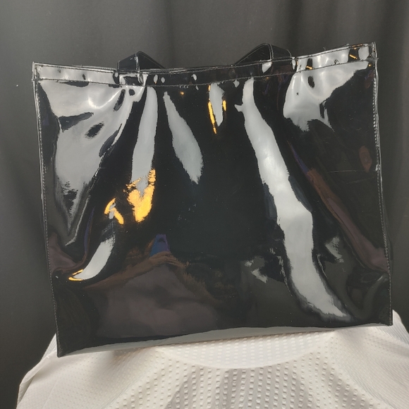 Laduree Paris Insulated Black Patent Leather Tote Bag - Picture 3 of 5